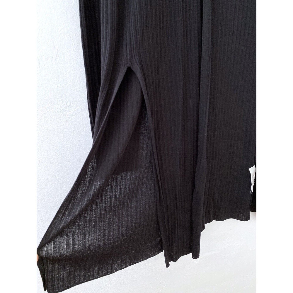 MM Lafleur Long Sleeve Black Lightweight Cardigan Side Slits Cotton Size Medium - Picture 4 of 6